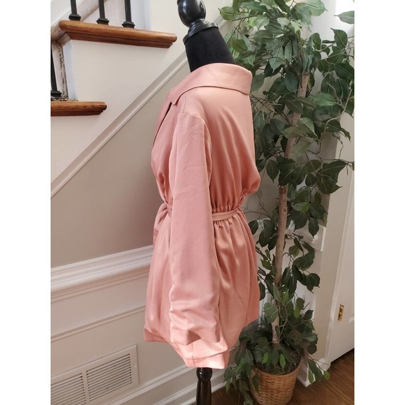 HOUSE OF CB LONDON Women Pink Polyester Wrap V Neck Knee Length Dress Small - Picture 5 of 14